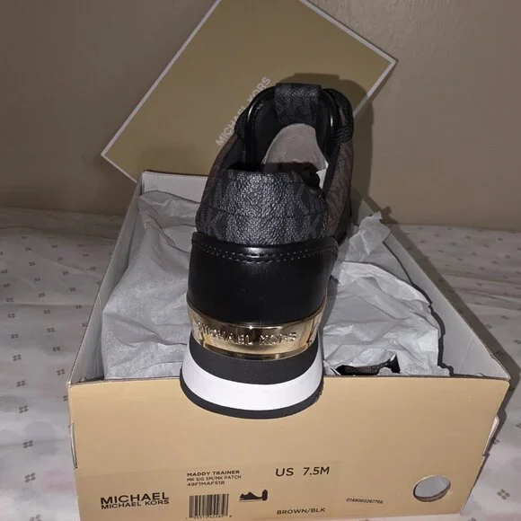 Michael Kors Maddy Trainer Sneakers – Brown/Black – Women’s 7.5M (Brand New) - Picture 3 of 7